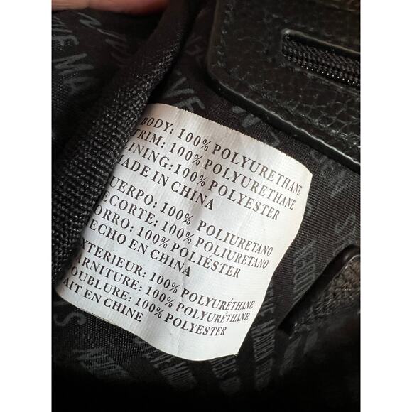 Steve Madden Vegan Pebble Leather Mini Backpack Black Gold - Picture 10 of 10